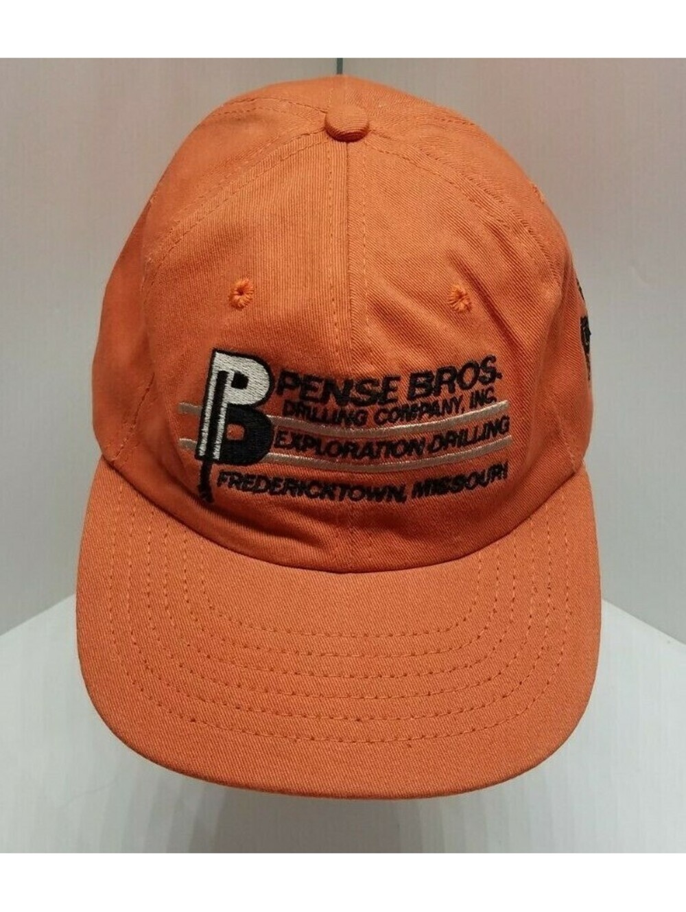 Vintage Pense Bros Drilling Co Fredericktown MO Hat Cap America USA Made Orange